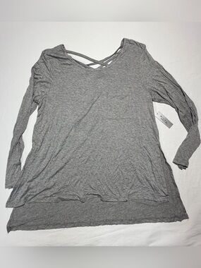 Glitz Heather Gray Crisscross Long Sleeve Tee